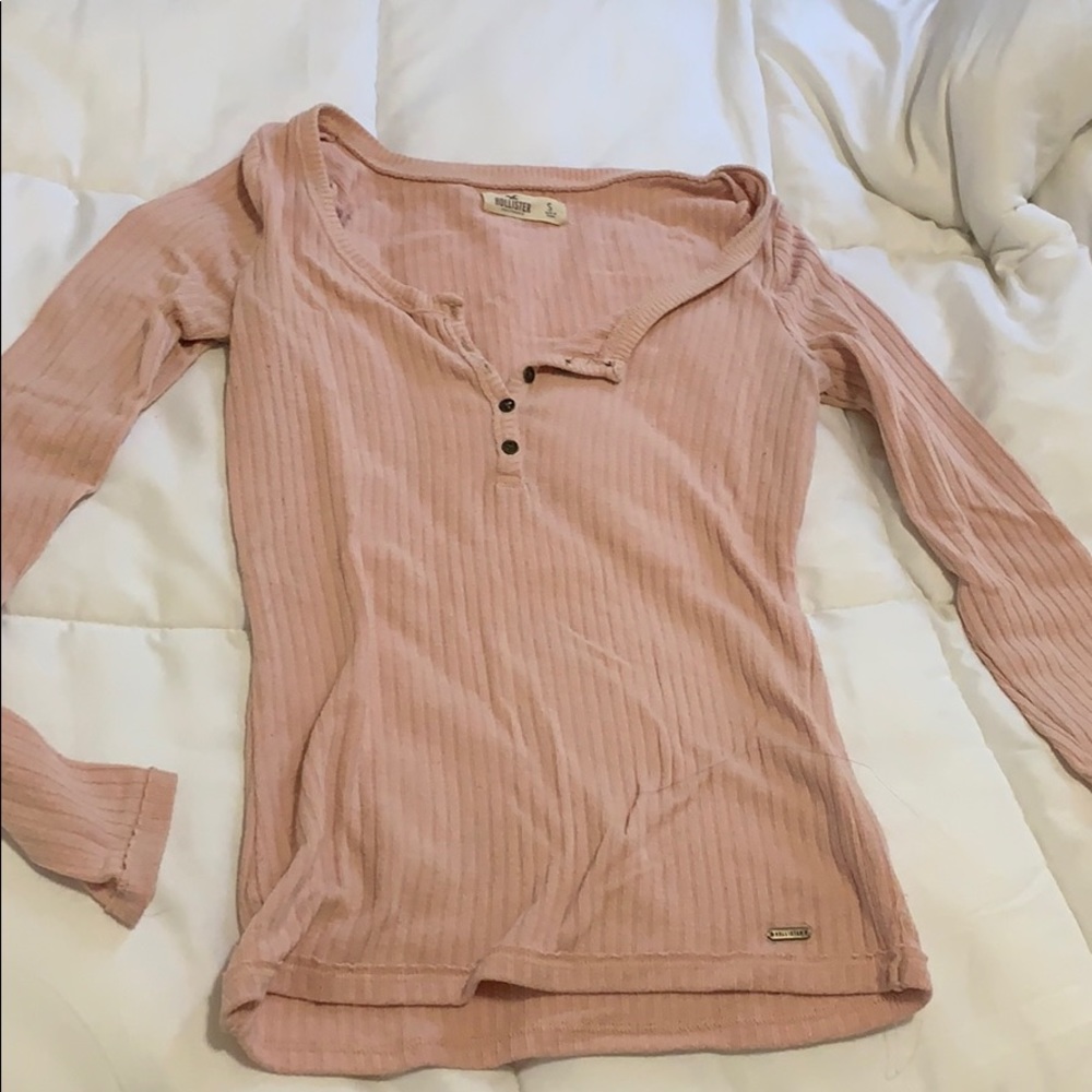 pink hollister long sleeve